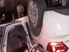 10:40 –
Motorista fica ferido após bater carro e capotar em rotatória de Cuiabá