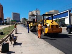 07:09 –
Obras do BRT avançam com recapeamento da Avenida do CPA