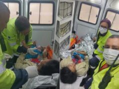Grávida de oito meses entra em trabalho de parto e bebê nasce dentro de ambulância na BR-364; veja vídeo