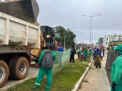 Avenida da FEB passa por grande operação de limpeza e revitalização