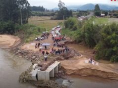 Chuvas no RS: área rural faz bolo de 1 ano sem reconstrução de ponte