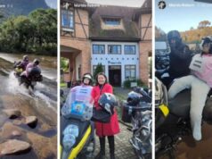 Turista leva “marido reborn” na garupa de moto e provoca risadas. Veja