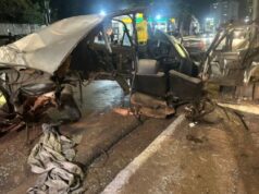 Motorista fica ferido e carro é ‘partido ao meio’ durante suposta disputa de racha na Miguel Sutil