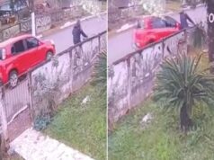 Homem atropela e prensa ex-companheira contra muro em SC