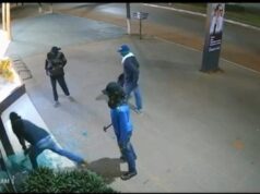 Criminosos usam machado para tentar arrombar ótica e fogem sem levar nada em MT: veja vídeo