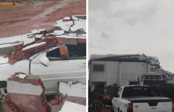 Ventania e chuva forte destelham casas novas e causam estragos em cidade de MT: veja vídeos