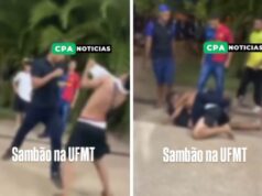 Jovens trocam socos durante festa universitária na UFMT em Cuiabá: veja vídeo