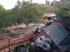 MA: ponte desaba no momento em que caminhão fazia travessia. Vídeo