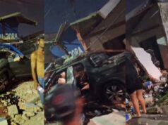 Motorista dorme ao volante de madrugada e destrói distribuidora em Cuiabá