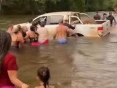 Ford Ranger cai dentro de rio e atinge idosa no interior de MT: veja vídeo