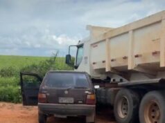 Acidente entre Uno e caminhão mata casal de idosos em estrada de MT