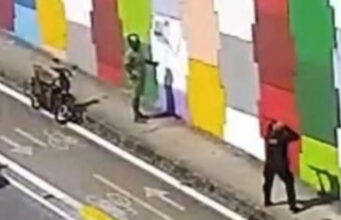 Motociclista é detido após ser flagrado pichando viaduto em Fortaleza