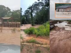 Vídeo mostra casa sendo arrastada pela água após alagamento em cidade de MT