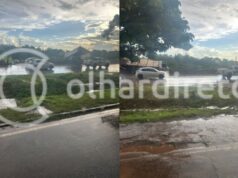 Acidente deixa caminhão atravessado em avenida em frente ao Senai em Cuiabá; veja vídeo