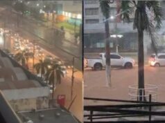 Vídeos mostram avenidas de Cuiabá inundadas durante temporal de domingo; assista