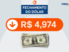 Dólar fecha a R$ 4,974 e Bolsa sobe para 196.132 pontos