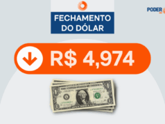 Dólar fecha a R$ 4,974 e Bolsa sobe para 196.132 pontos